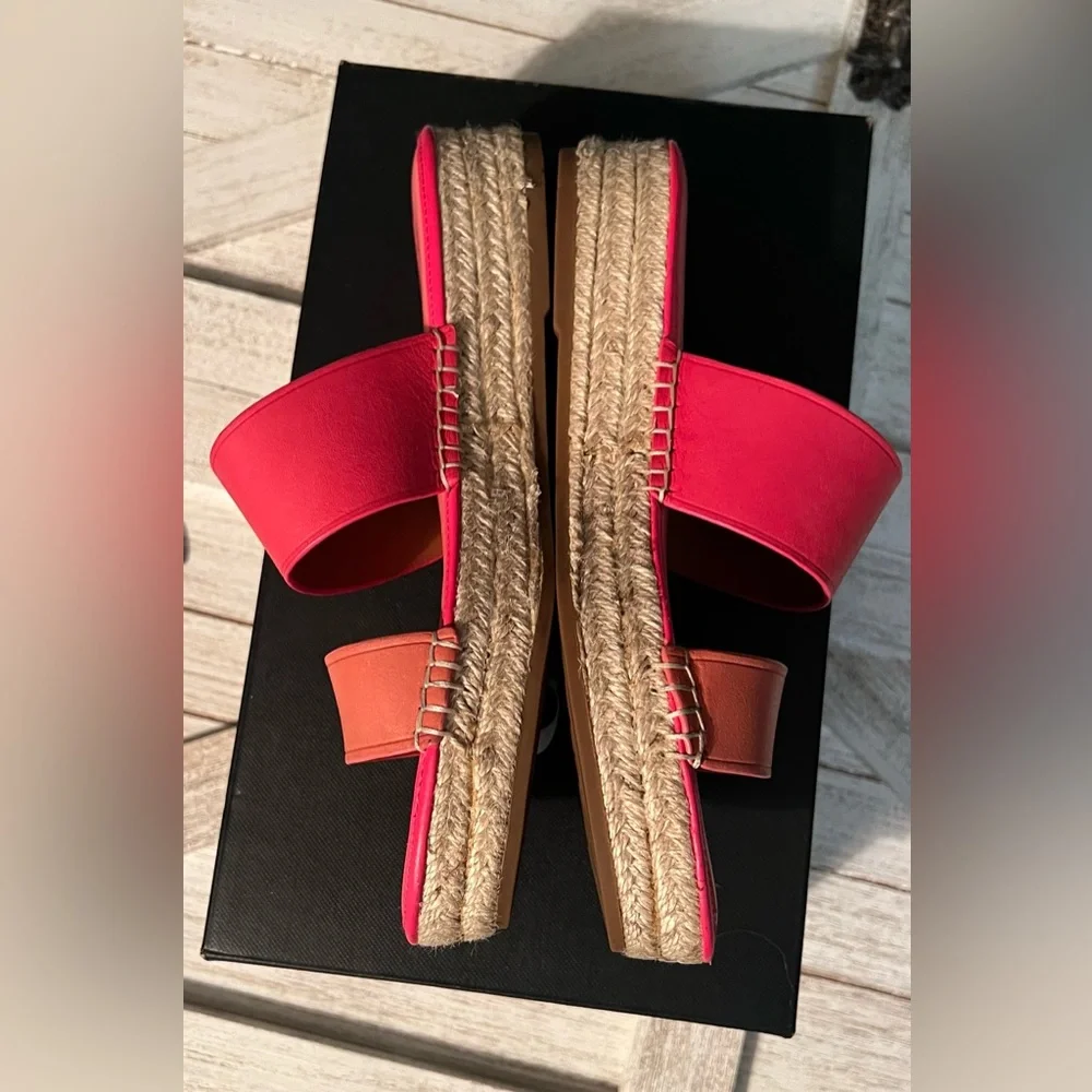 Coach Pink l/salmon Espadrille Shoes Summer Style - Picture 3 of 7